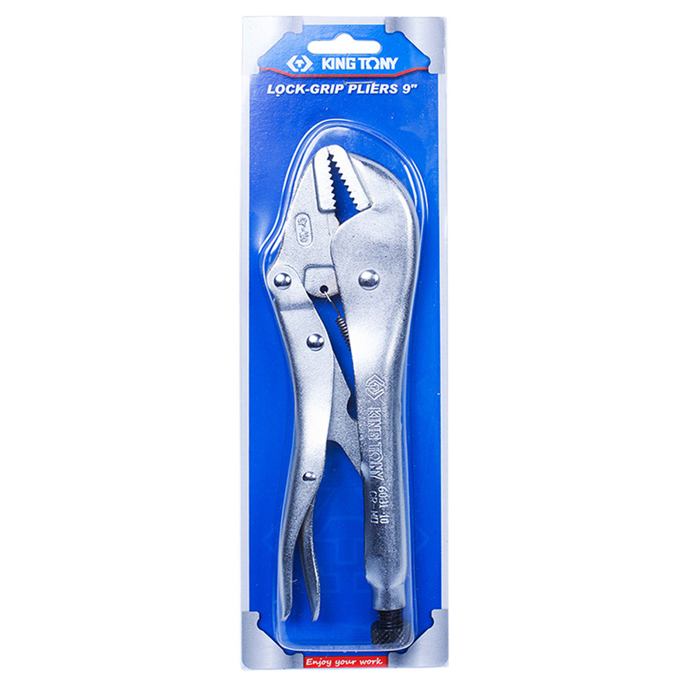 KING TONY (6031-10R) Зажим с фиксатором 254 мм, с прямыми губками