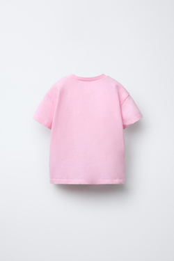ZARA ФУТБОЛКА С ПРИНТОМ, РОЗОВЫЙ