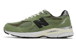 JJJJound x New Balance NB 990 V3 retro joint-branded fabric artificial leather pigskin non-slip wear-resistant wrapping lightweight low-cut casual running shoes for men and women with the same grass green