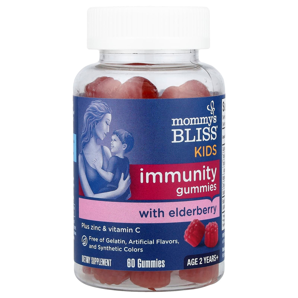 Mommy's Bliss, для детей от 2 лет, жевательные таблетки с бузиной, поддержка иммунитета, 60 жевательных таблеток