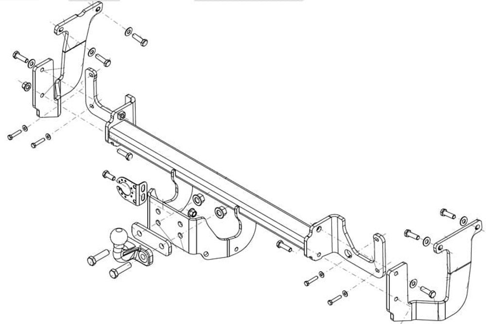 Фаркоп Brink (Thule) 618500 для CITROEN SPACETOURER / PEUGEOT EXPERT, TRAVELLER / TOYOTA PROACE 16-(паспорт и сертификат в комплекте)(без электрики)
