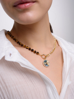 Колье "Night" с тигровым глазом Gold