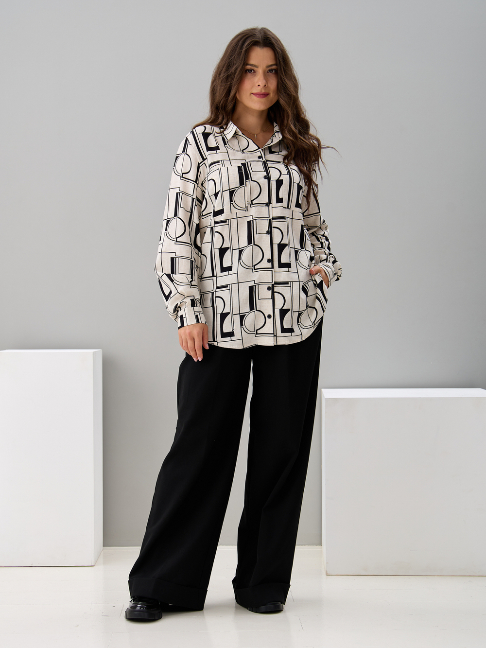 Рубашка Ртс-058/бежабстракция