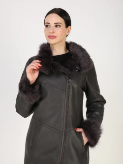 Дубленка зимняя натуральная с капюшоном длинная