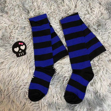 Чулки синие полосатые