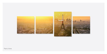 Модульная картина с часами "Paris time"