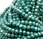 БН030ДС23 Хрустальные бусины "рондель", цвет: изумрудный AB непрозр, 2х3 мм, кол-во: 95-100 шт.