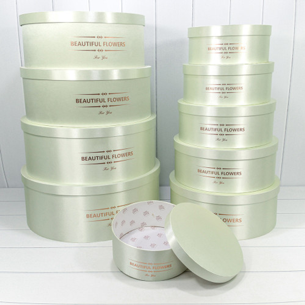 Коробка 52х19.5 см Набор 10 шт с атласной тканью (Бежевый)