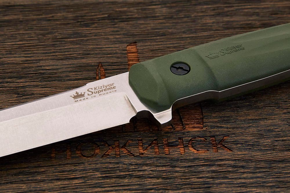 Нож тактический Kizlyar Supreme Senpai, клинок 171мм, сталь AUS-8, рукоять кратон оливковый