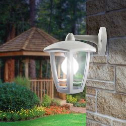 Садово-парковый светильник ЭРА «Дели 3» НБУ 07-60-004-Б белый 6-гранный настенный IP44 Е27 max60Вт