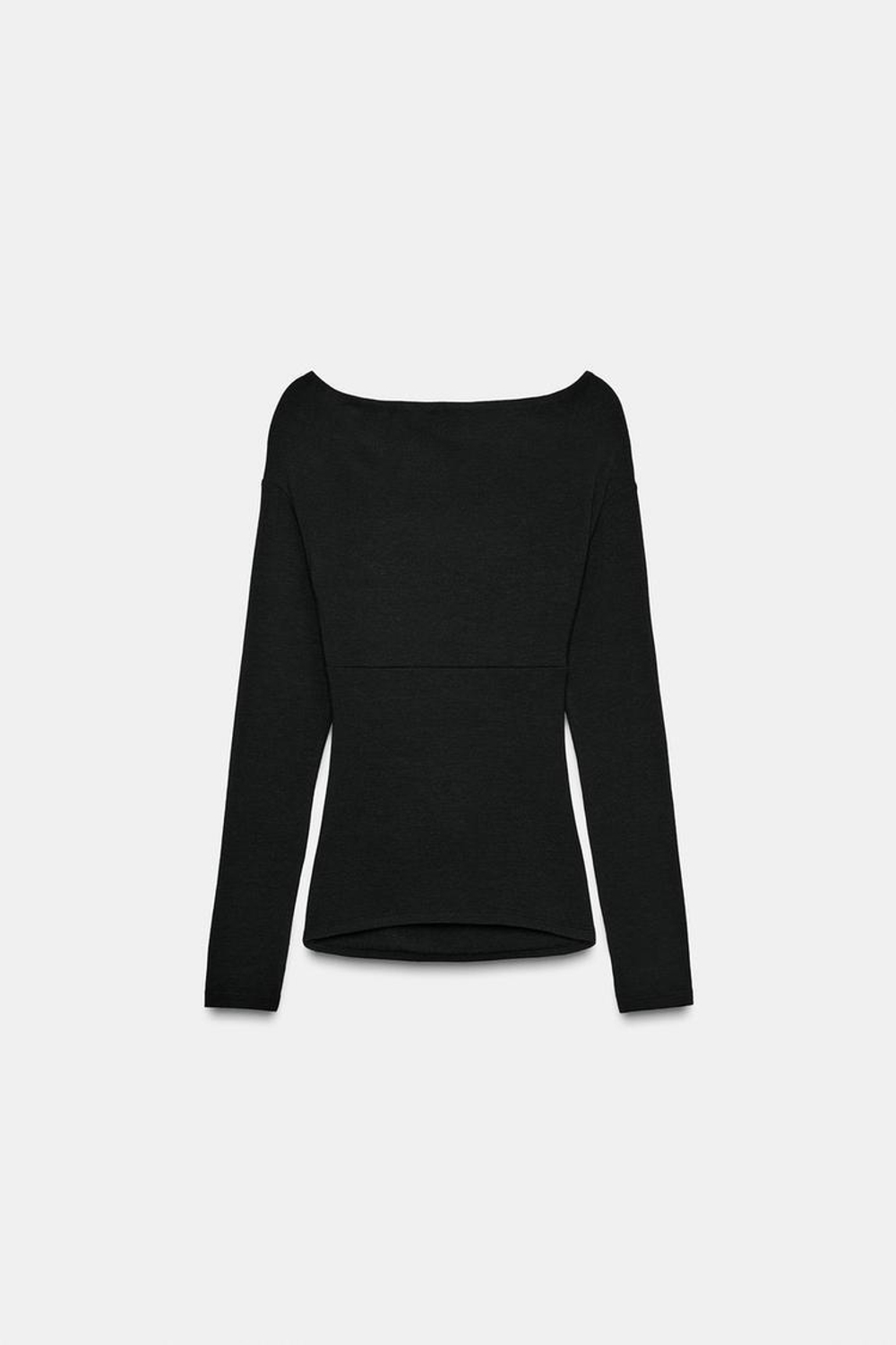 ZARA ТОП С ДРАПИРОВКОЙ И ПЕРЕКРЕСТНЫМ ВЫРЕЗОМ, ЧЕРНЫЙ