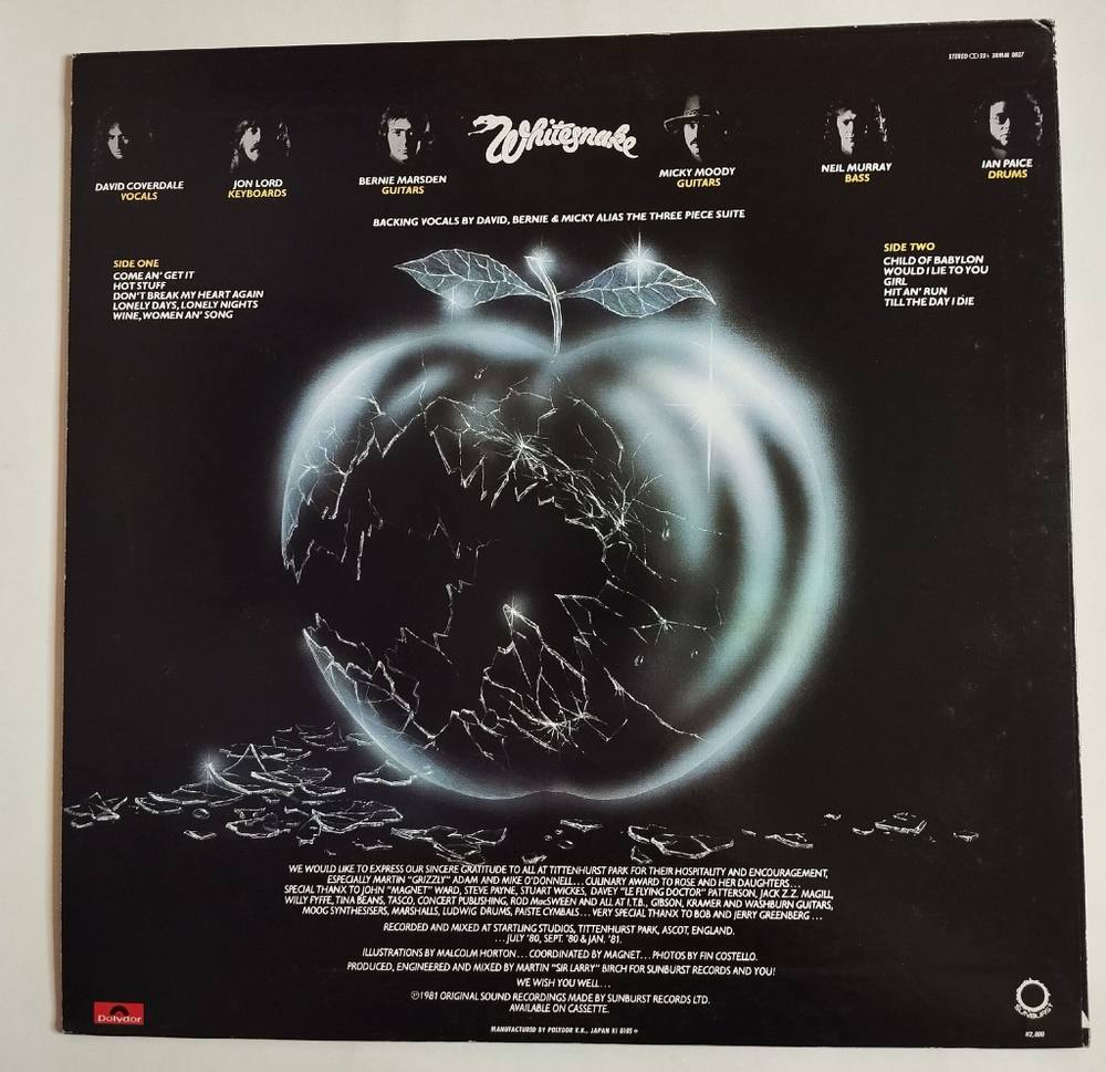 Винтажная виниловая пластинка LP Whitesnake Come An Get It (Japan 1981) (No Obi) (NM)