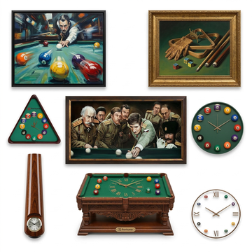 Бильярдные картины и часы