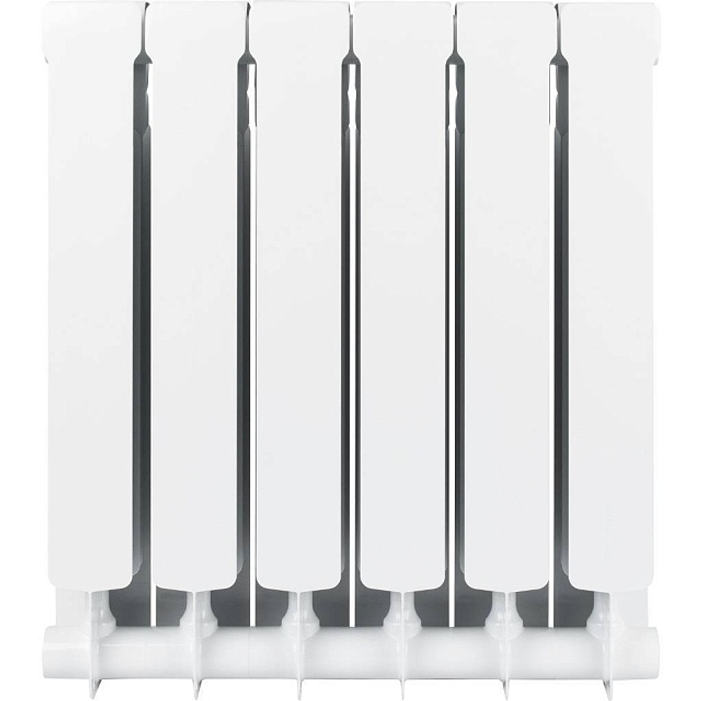 Радиатор биметаллический STOUT Space 500 - 6 секций (подключение боковое, цвет белый)