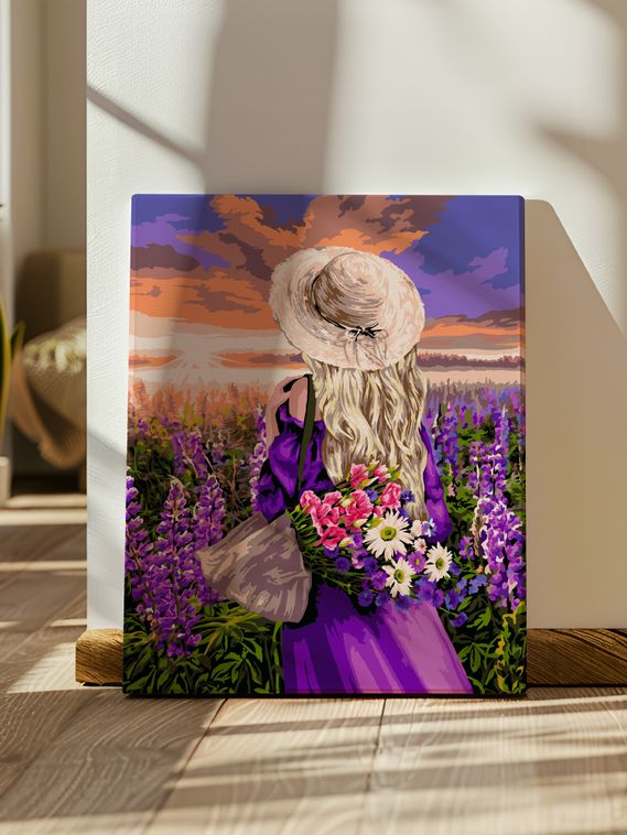 Картина по номерам - Девушка в лавандовом поле