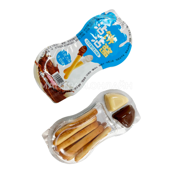 Печенье палочки Двойное удовольствие две начинки белый и темный шоколад 23 г