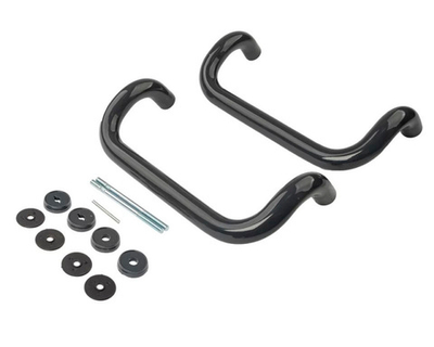 Ручка скоба офисная Элементис изогнут 300 мм с крепл. антрацит  ELM6349.96