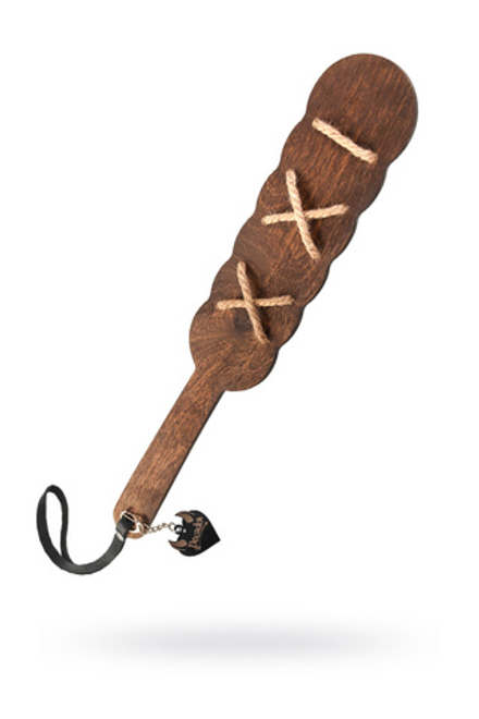 Пэддл с джутовой шнуровкой Recado BDSM, дерево, черный