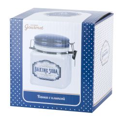 Банка для сыпучих продуктов (клипс) " " 11,5х9,5х11,5см v=480мл (подарочная упаковка)