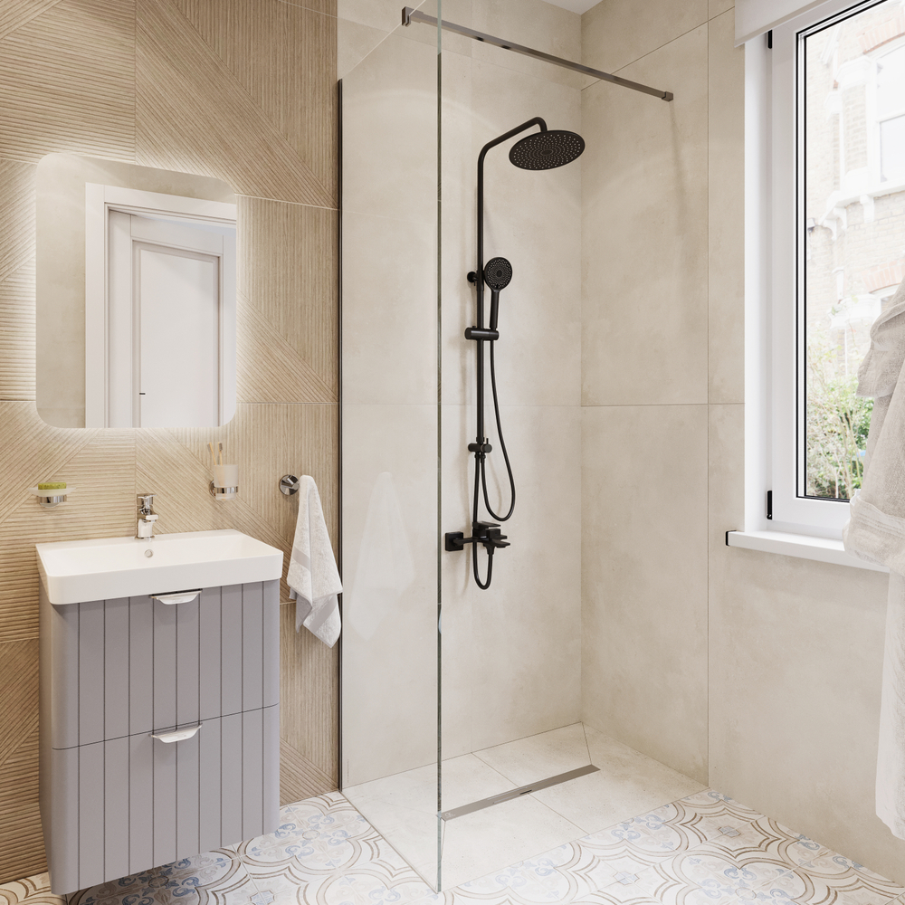 Душевая стойка STWORKI Вестфолл WH626-MB черная матовая