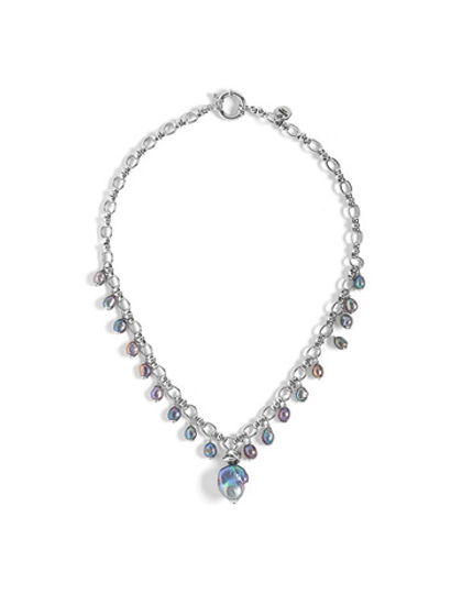 Колье "Knot petrol rice" Silver