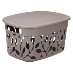 Коробка ФЛОРА 5,5л с крышкой французcкий серый 0,155*0,205*0,28 м (комплект 15 шт)