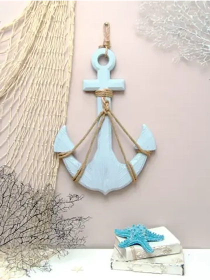 Декор на стену для интерьера "Якорь с канатом"