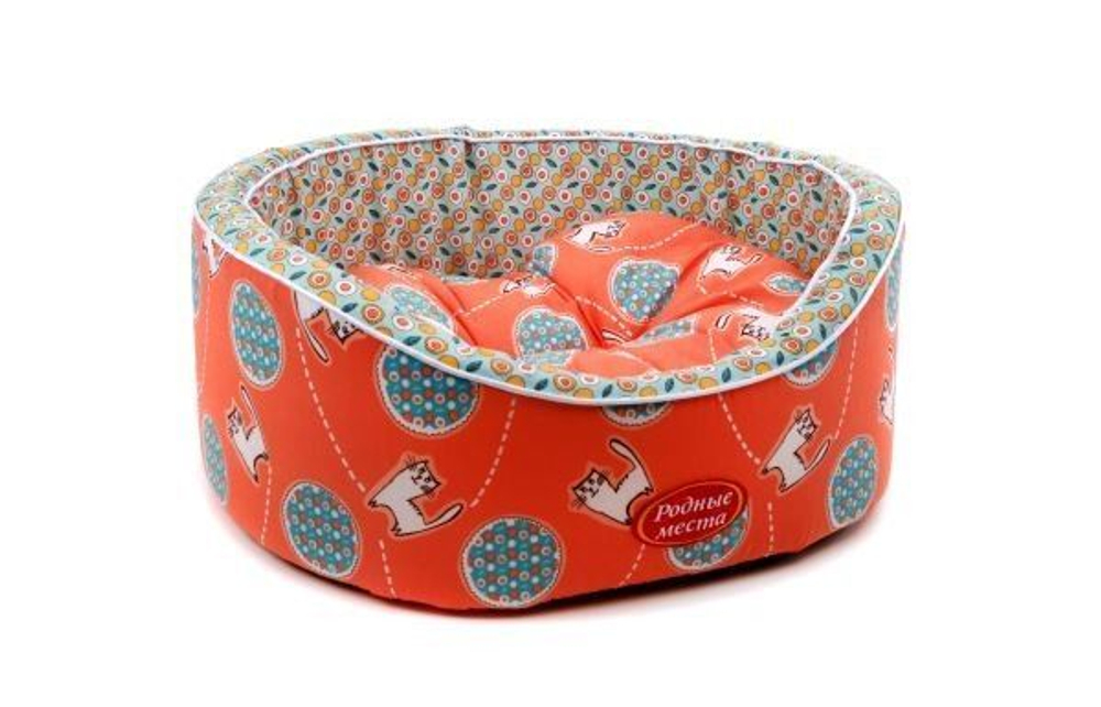 РОДНЫЕ МЕСТА Лежанка для кошек Кот Персик №1, 43*38*15 см