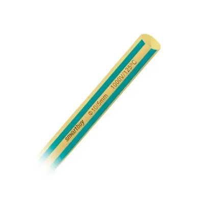 Термоусаживаемая трубка SmartBuy 10/5, 1 метр (SBE-HST-10-yg), желто-зеленый, упак