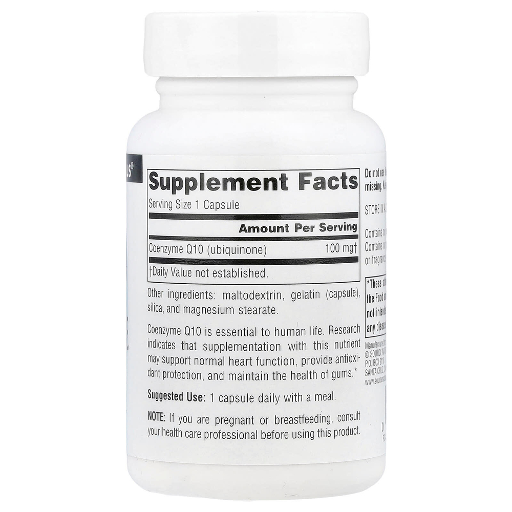 Source Naturals, коэнзим Q10, 100 мг, 60 капсул