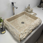 Раковина из мрамора Rectangle Erozy Cream SM-60914 60*50*15
