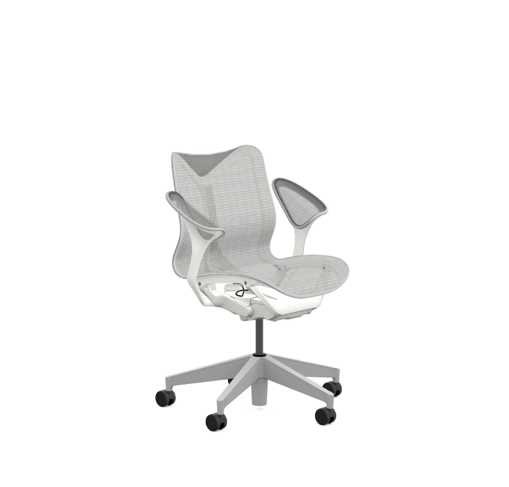 Кресло Herman Miller Cosm, низкая спинка, цвет Mineral, подлокотники «лепестки» (Leaf)