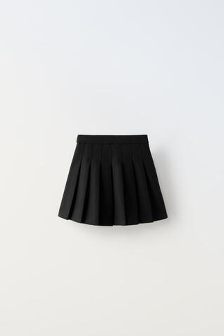 ZARA ЮБКА В СКЛАДКУ, ЧЕРНЫЙ