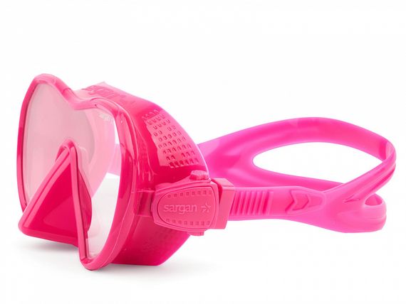 Набор маска+трубка в сумке Sargan Сталкер-Н розовый/черный