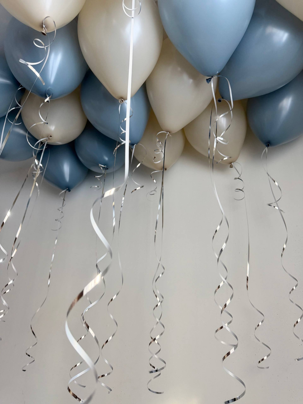 Воздушные гелиевые шарики под потолок песок/пыльно голубой №4768