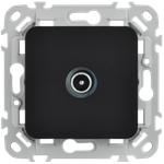 FLITE Розетка TV экранированная проходная тип M РТВм-1-1-2-ФлЧ черный IEK