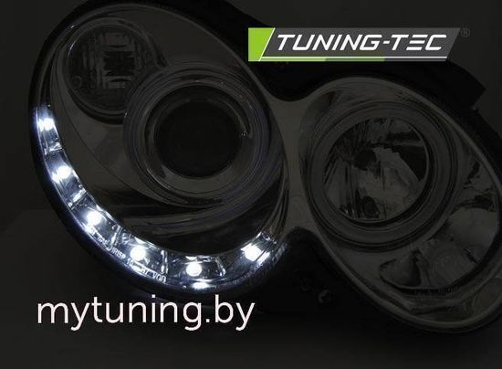 Передние фары Daylight для Mercedes CLK-Class W209 (03-10) Chrome
