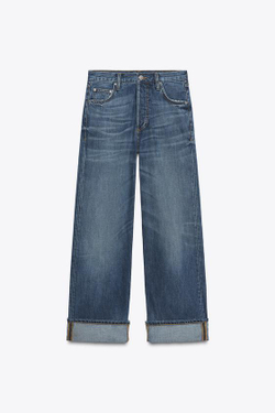 ZARA ДЖИНСЫ BAGGY С НИЗКОЙ ПОСАДКОЙ — ZW COLLECTION, СИНИЙ