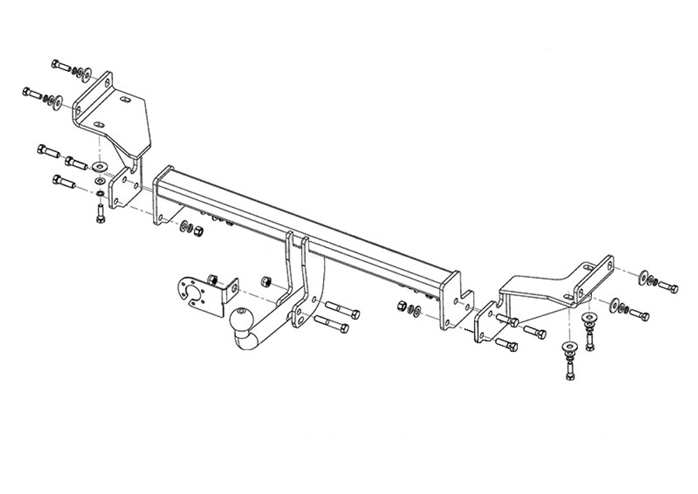 Фаркоп для Hyundai Tucson дорестайл 2015-2018 Тип шара: A. Нагрузки: 2000/100 кг, HY 28