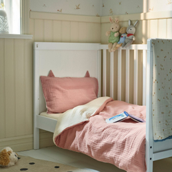 IKEA GULDVÄVARE  (ИКЕА ГУЛДВÄВАРЕ)  -  Комплект постельного белья для детской кроватки, 3 элемента, бледно-розовый/бежевый, 60x120 см