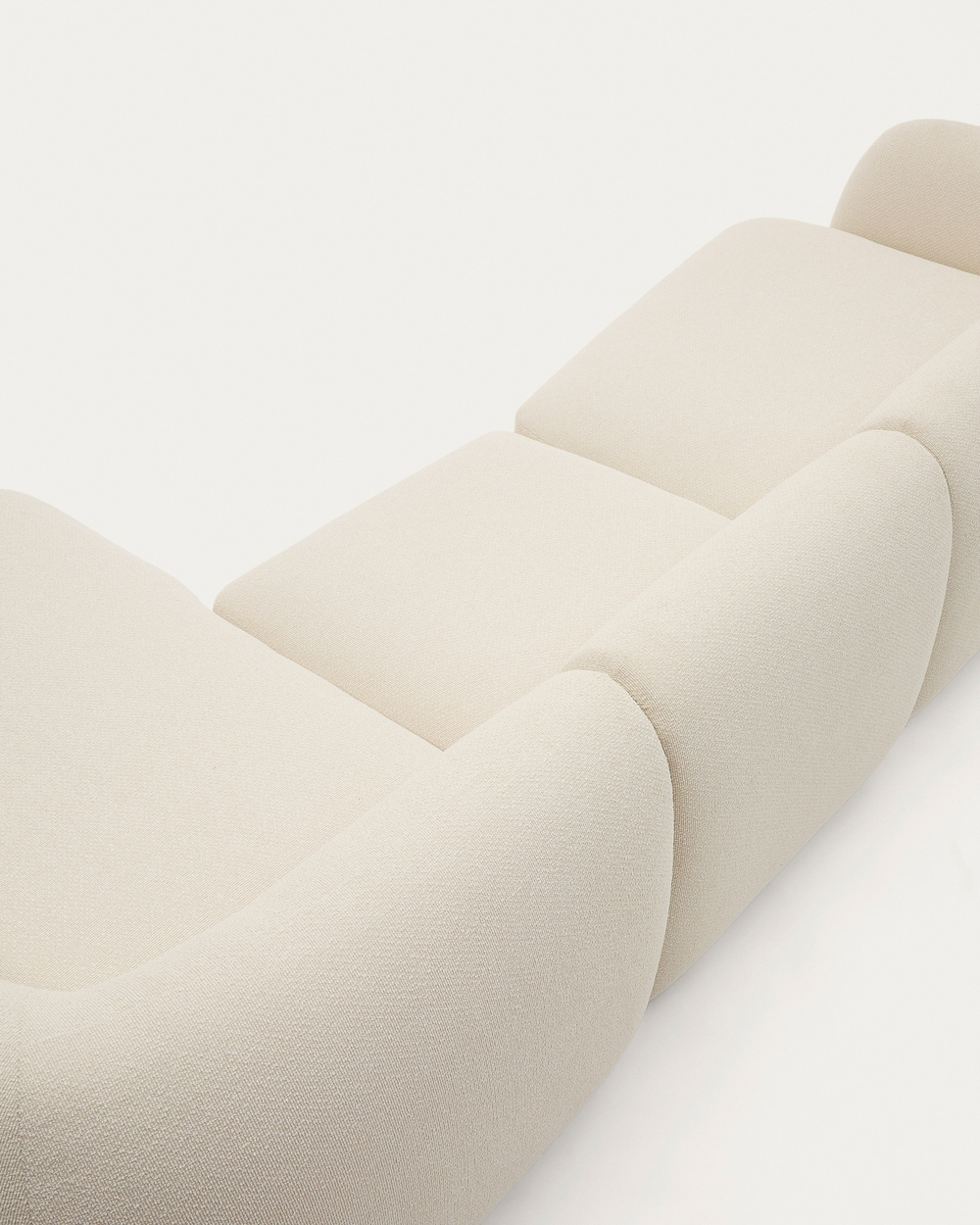 Модульный 4-местный диван Martina цвета экрю с правым шезлонгом 377 см