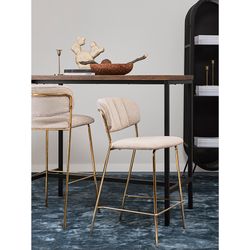 Стул барный Eirill, шенилл, серый