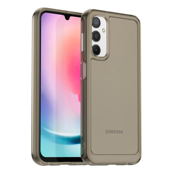 Мягкий чехол серого цвета для Samsung Galaxy A24 4G и Galaxy M34 5G, увеличенные защитные свойства, мягкий отклик кнопок