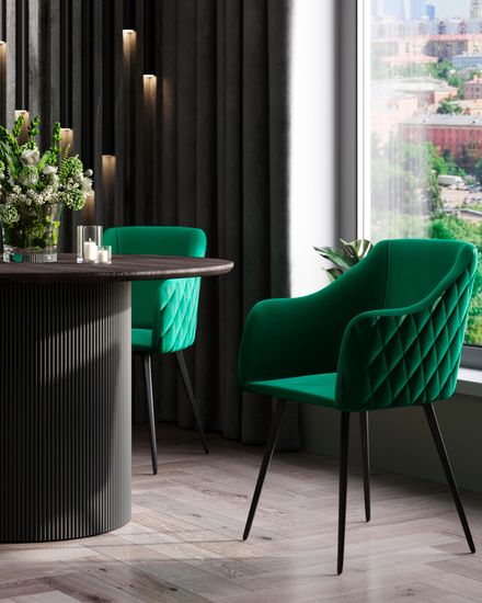 Стул Ника вращающийся велюр изумрудный