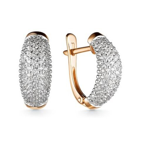 Серьги из золота с фианитами