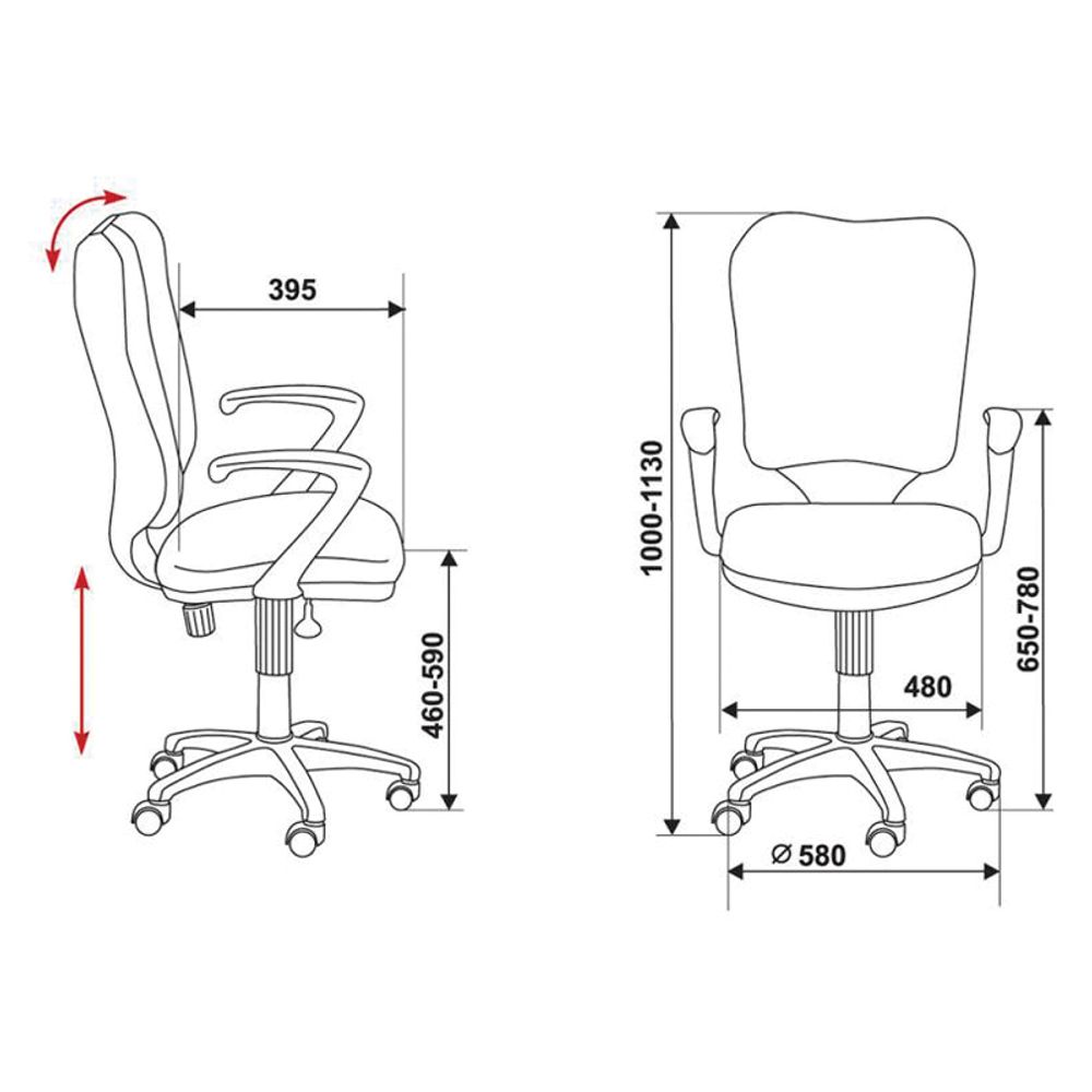 Кресло оператора Бюрократ CH-540AXSN/26-28 ткань черная