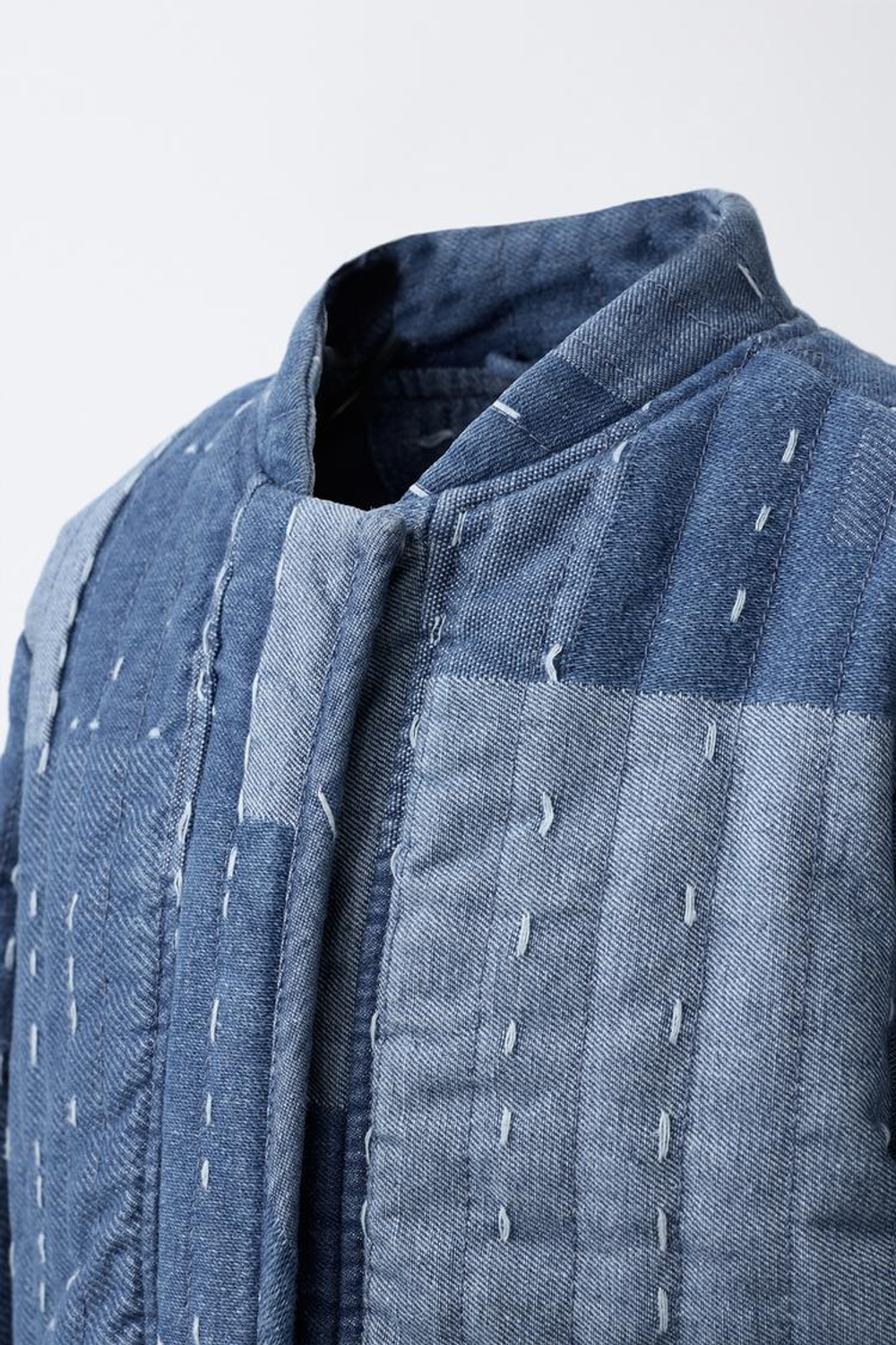 ZARA БОМБЕР ПЭЧВОРК, СИНИЙ/ИНДИГО