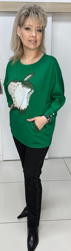 Блузон-джемпер с изображением "яблока"