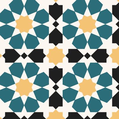 Марокканский геометрический зелено-желтый орнамент