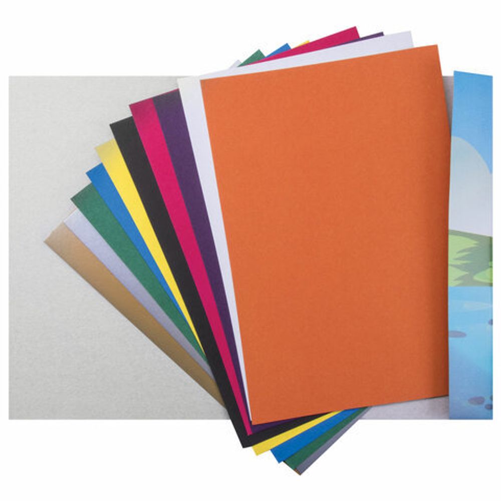 Картон цветной А4 немелованный (матовый), ВОЛШЕБНЫЙ, 10 листов 10 цветов, в папке, ПИФАГОР, 200х290 мм, "Котята", 129914